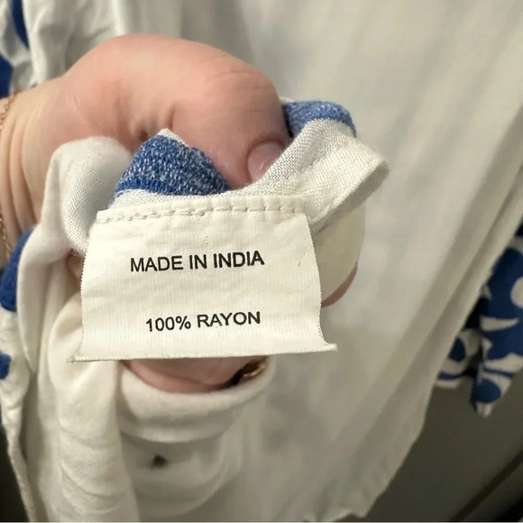 PIA PAURO Anthropologie Dress Blue and White Embroidered Dress Size Small - Picture 6 of 6